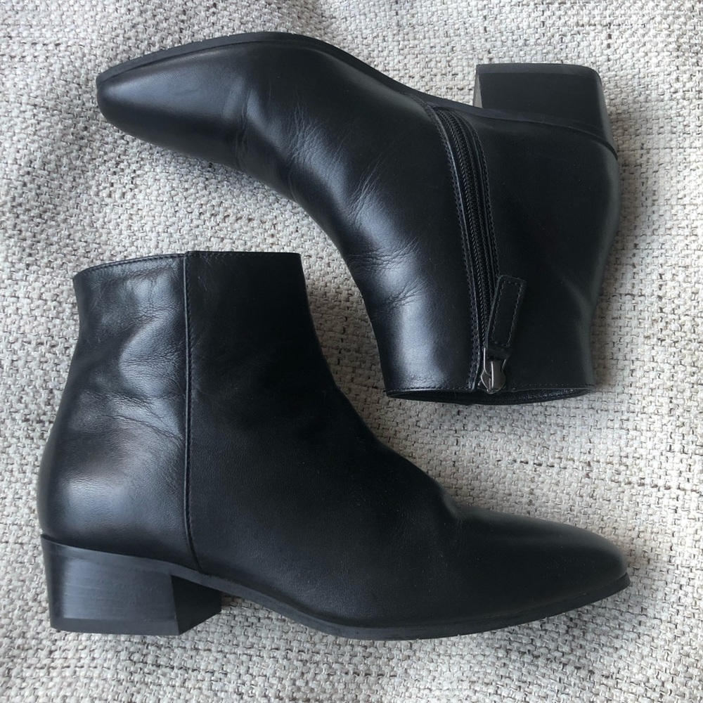 aquatalia weatherproof black leather bootie